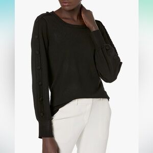 NWT Karl Lagerfeld Paris Button Sleeve Sweater